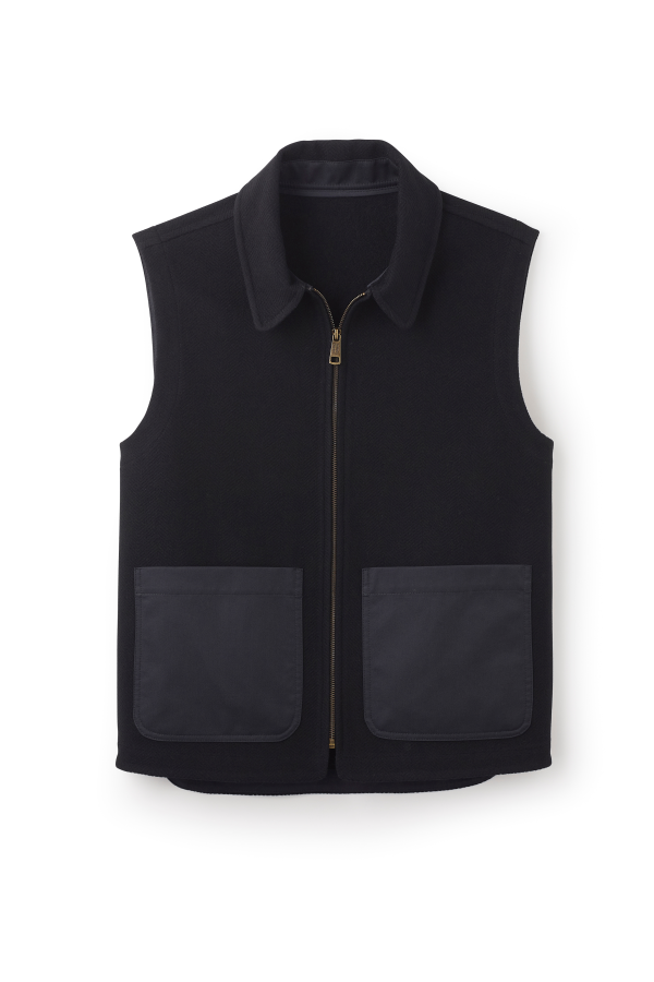 Ashworth Herringbone Gilet Black – Men’s stylish herringbone vest