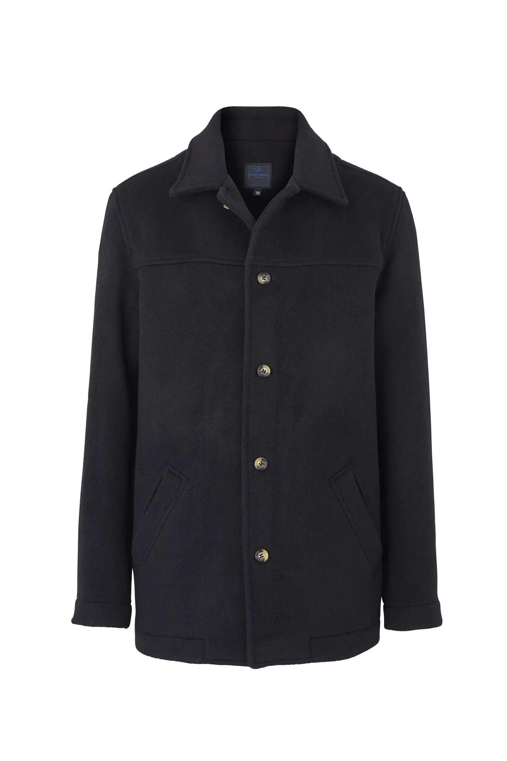 Jeffery Green Work Wear Coat – Men’s Classic Black Jacket Jeffery Green Work Wear Coat – men’s black workwear outerwear product image