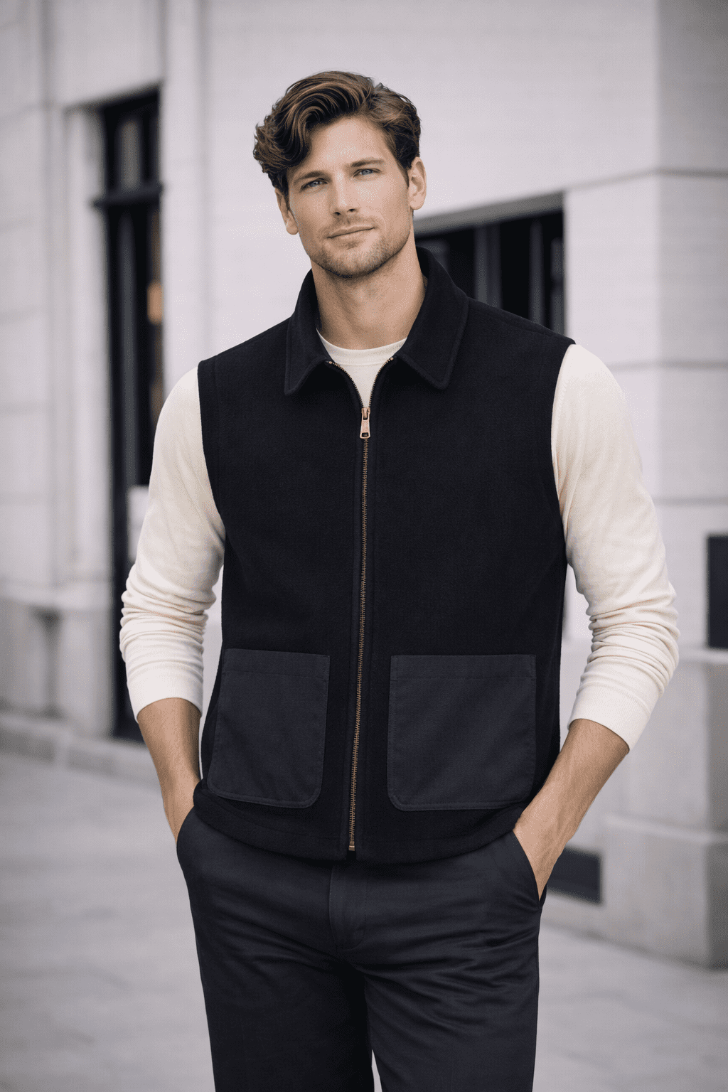 gillet5 Ashworth Harringbone Gilet - Image 2