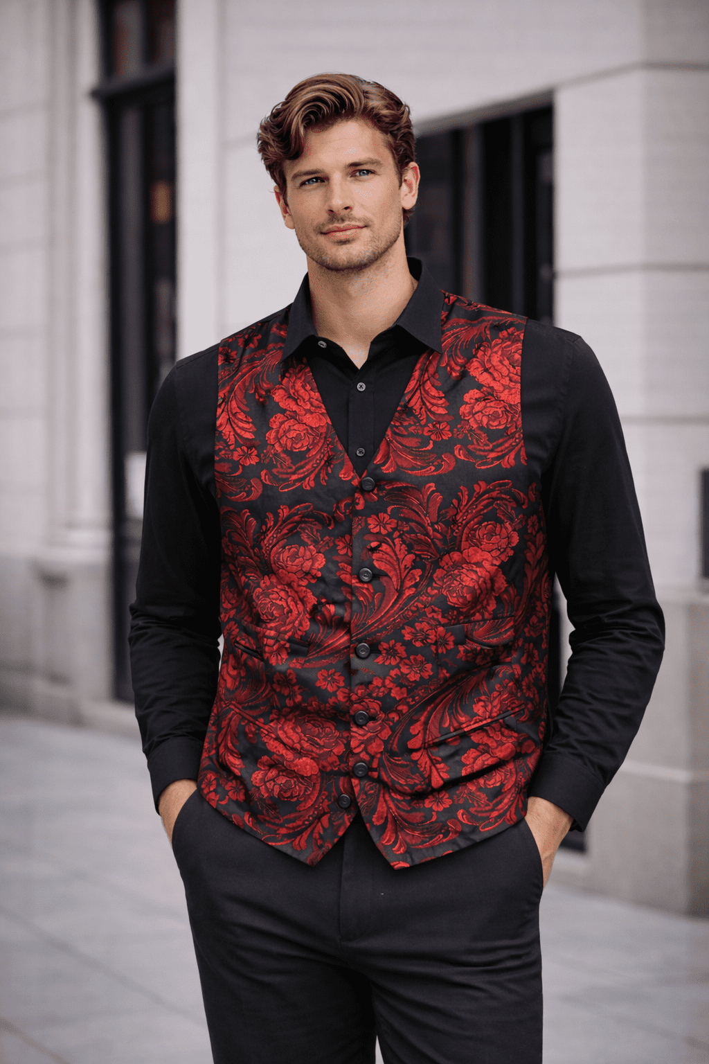 jacquard waistcoat img2 Royal Jacquard Waistcoat - Image 2